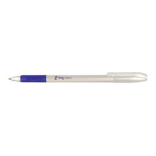 Ручка шариков. Zebra Z-Grip Stylus серебристый d=1мм сменный стержень линия 0.8мм треугол. резин. ма 12 шт./кор