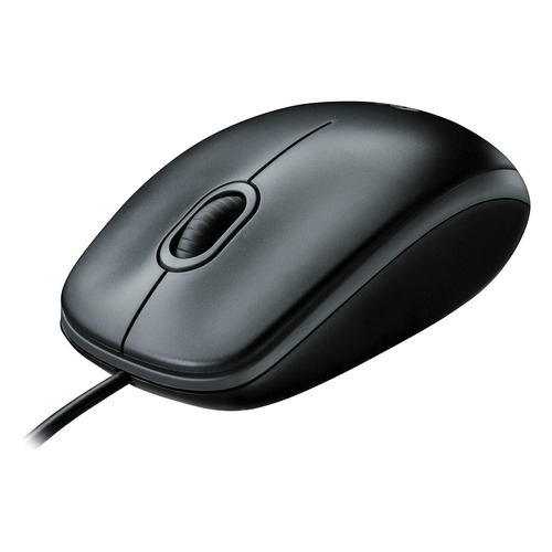 Мышь Logitech M100, оптическая, проводная, USB, черный и темно-серый [910-005003]