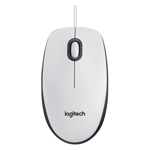 Мышь Logitech M100, оптическая, проводная, USB, белый [910-005004]
