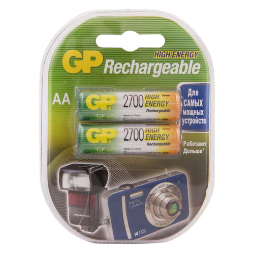 AA Аккумулятор GP 270AAHC, 2 шт. 2700мAч