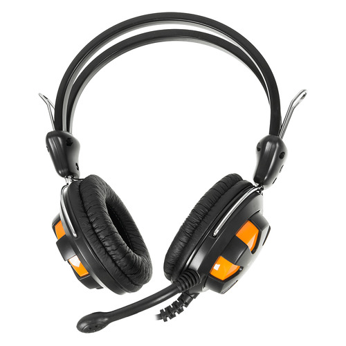 Гарнитура A4TECH HS-28, для компьютера, накладные, оранжевый / черный [hs-28 (orange black)]