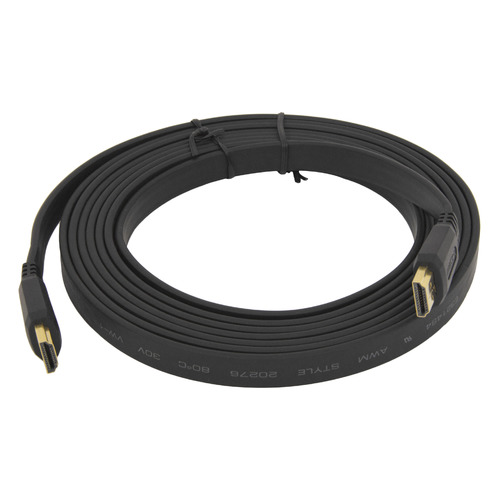 Кабель аудио-видео FLAT, HDMI (m) - HDMI (m) , ver 1.4, 3м, FLAT, черный