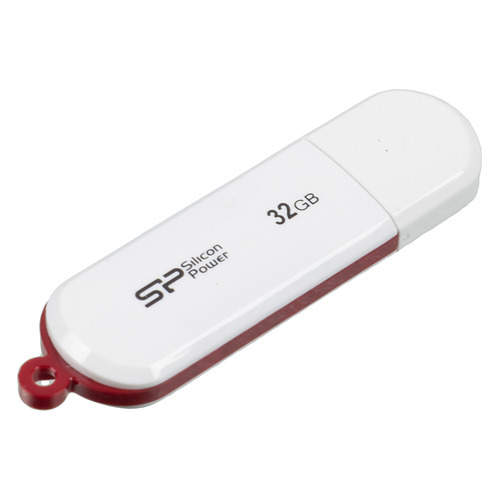 Флешка USB Silicon Power LuxMini 320 32ГБ, USB2.0, белый [sp032gbuf2320v1w]