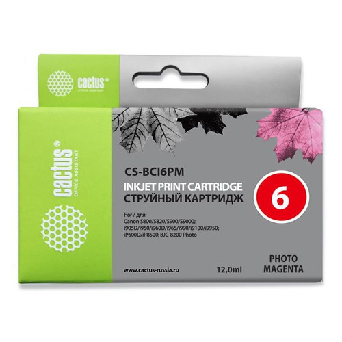 Картридж Cactus CS-BCI6PM, светло-пурпурный / CS-BCI6PM