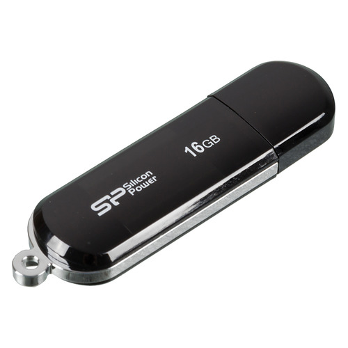 Флешка USB Silicon Power Luxmini 322 16ГБ, USB2.0, черный [sp016gbuf2322v1k]