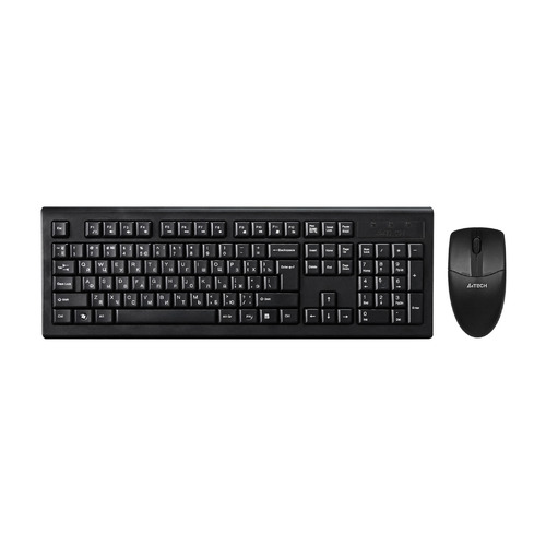 Комплект (клавиатура+мышь) A4TECH 3100N, USB, беспроводной, черный