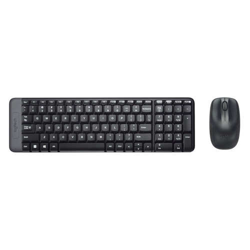 Комплект (клавиатура+мышь) Logitech MK220, USB, беспроводной, черный [920-003169]