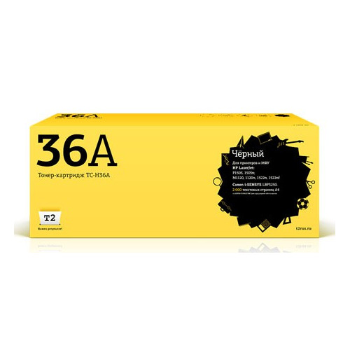 Картридж T2 CB436A, черный / TC-H36A