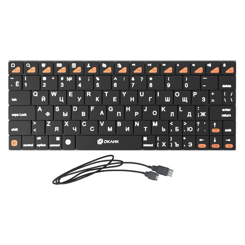 Клавиатура Oklick 840S, USB, беспроводная, черный [754787]