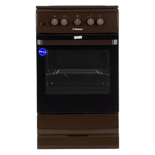 Газовая плита Hansa FCMB53020, электрическая духовка, чугун, коричневый