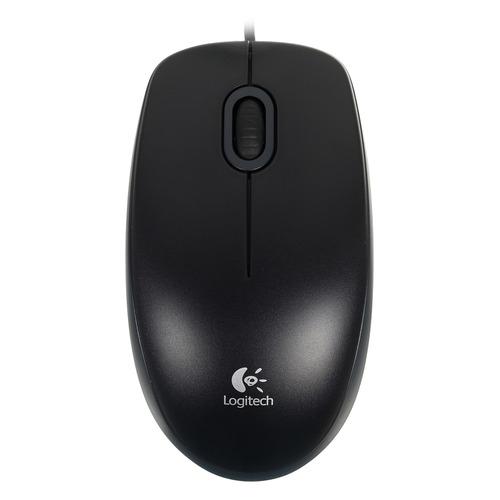 Мышь Logitech B100 for business, оптическая, проводная, USB, черный [910-003357]