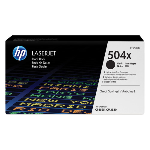 Картридж (двойная упаковка) HP 504X, черный / CE250XD