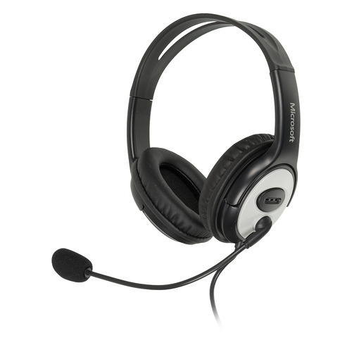 Гарнитура Microsoft LifeChat LX-3000, для компьютера, мониторные, черный / серебристый [jug-00015]