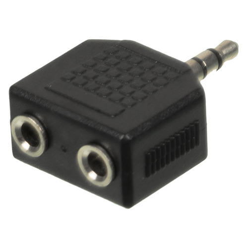 Адаптер аудио NingBo JAAA095-B, 2xJack 3.5 (f) - Jack 3.5 (m) , черный