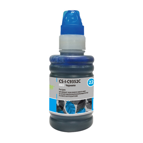 Чернила Cactus CS-I-C9352C, для HP, 100мл, голубой