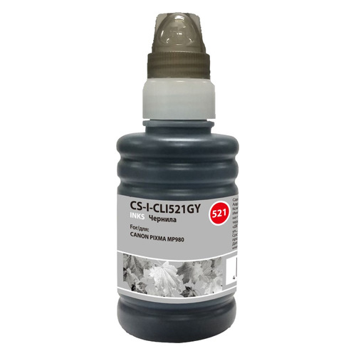 Чернила Cactus CS-I-CLI521GY, для Canon, 100мл, серый