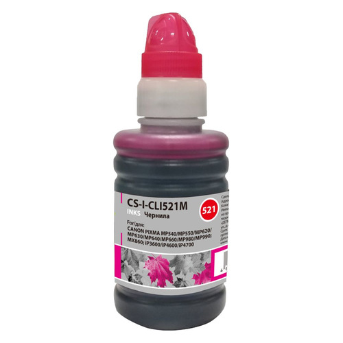 Чернила Cactus CS-I-CLI521M, для Canon, 100мл, пурпурный