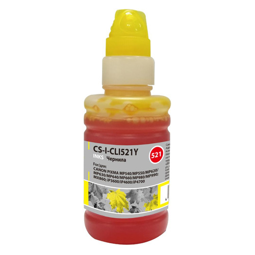 Чернила Cactus CS-I-CLI521Y, для Canon, 100мл, желтый