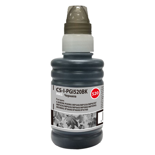 Чернила Cactus CS-I-PGI520BK, для Canon, 100мл, черный