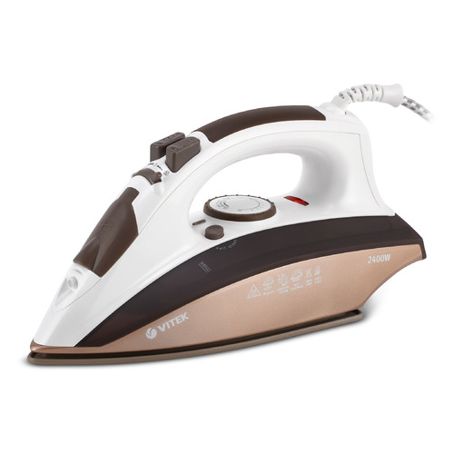 Утюг Vitek VT-1201 BN, 2400Вт, коричневый/ белый [1201-vt-02]