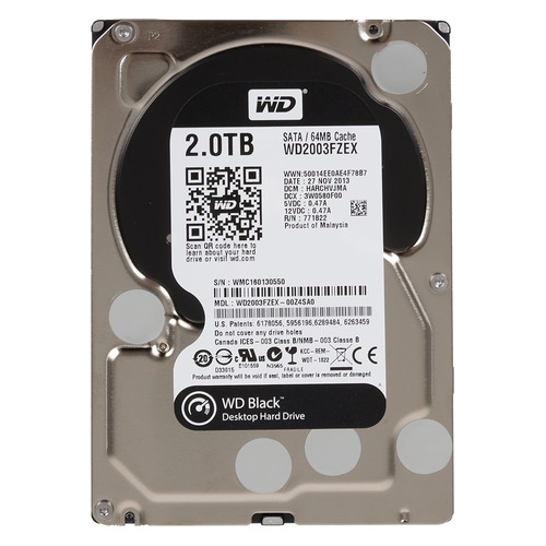 Жесткий диск WD Black WD2003FZEX, 2ТБ, HDD, SATA III, 3.5"