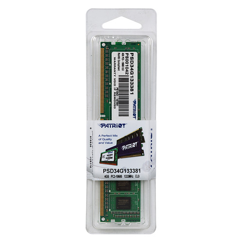 Модуль памяти Patriot PSD34G133381 DDR3 - 4ГБ 1333, DIMM, Ret