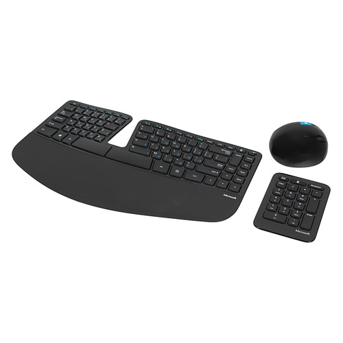 Комплект (клавиатура+мышь) Microsoft Sculpt Ergonomic, USB, беспроводной, черный [l5v-00017]