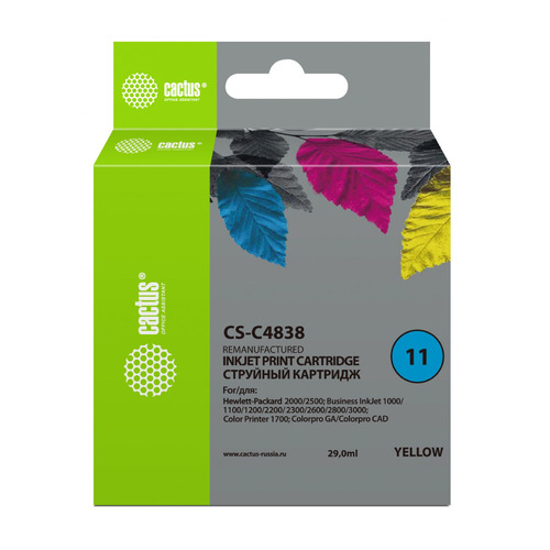 Картридж Cactus CS-C4838, №11, желтый / CS-C4838