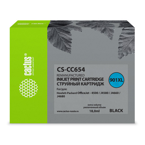 Картридж Cactus CS-CC654, №901, черный / CS-CC654