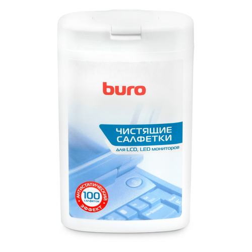 Влажные салфетки Buro BU-tft, 100 шт (туба) для экранов ЖК мониторов