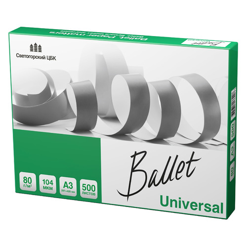 Бумага SYLVAMO Ballet Universal, A3, 80г/м2, 500л, общего назначения(офисная), белый 5 шт./кор