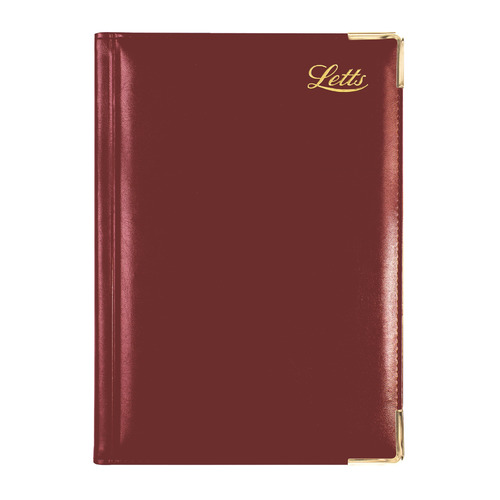 Ежедневник Letts LEXICON, недатированный, A5, белые страницы, бургунди