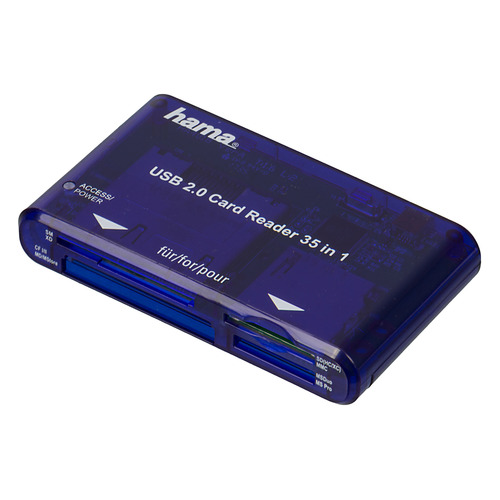 Картридер внешний HAMA H-55348, синий [00055348]