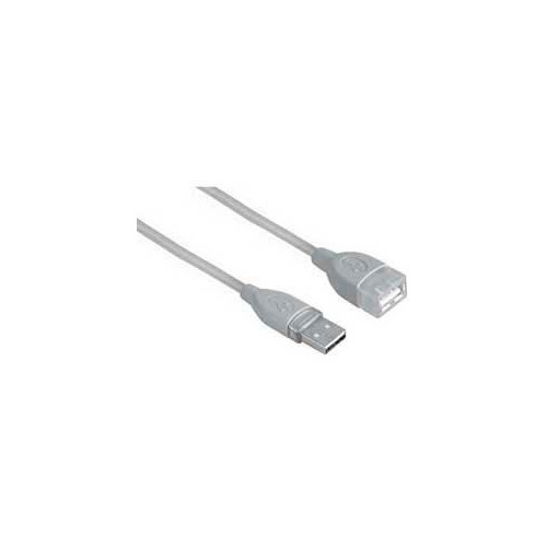 Кабель-удлинитель USB2.0 HAMA H-39722, USB A(m) - USB A(f), 0.25м, серый [00039722]