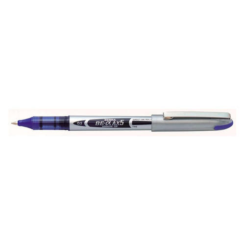 Ручка роллерн. Zebra Zeb-Roller BE& AX5 (15982Z) серебристый d=0.5мм синие одноразовая ручка стрелов 10 шт./кор