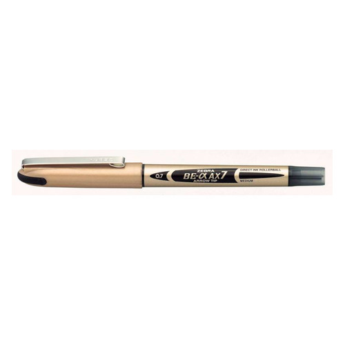 Ручка роллерн. Zebra Zeb-Roller BE& AX7 (15991Z) золотистый d=0.7мм черные одноразовая ручка стрелов 10 шт./кор