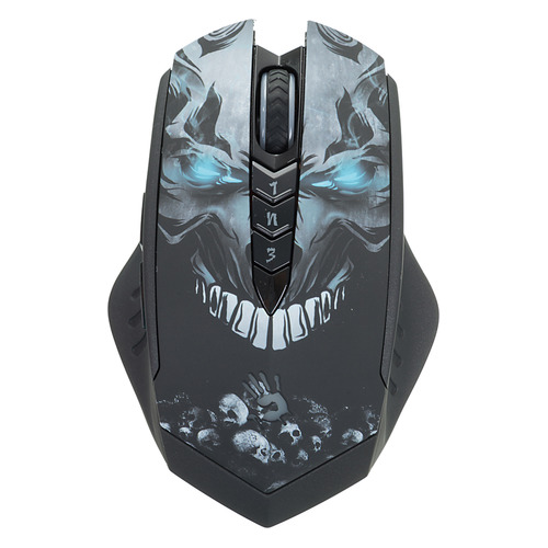 Мышь A4TECH Bloody R8 metal feet Skull design, игровая, оптическая, беспроводная, USB, черный [r8 skull]