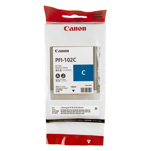 Картридж Canon PFI-102C, голубой / 0896B001