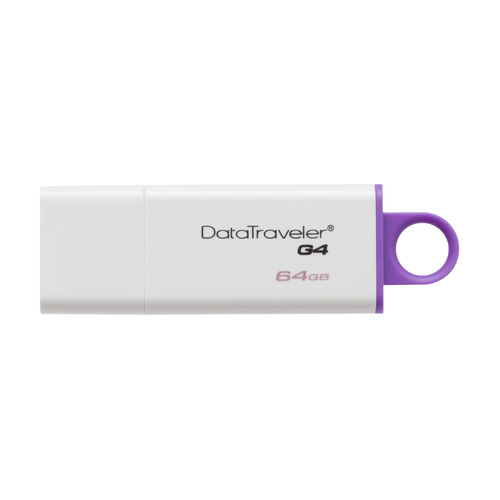 Флешка USB Kingston DataTraveler G4 64ГБ, USB3.0, белый и фиолетовый [dtig4/64gb]