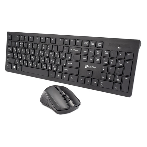 Комплект (клавиатура+мышь) Oklick 250M, USB, беспроводной, черный [997834]