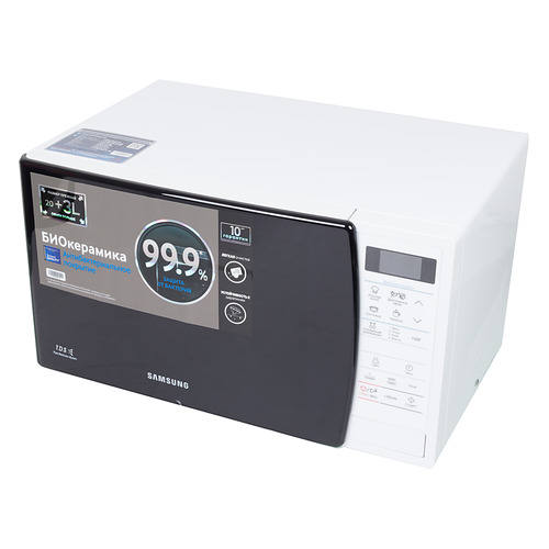 Микроволновая печь Samsung ME83KRW-1/BW, 800Вт, 23л, белый