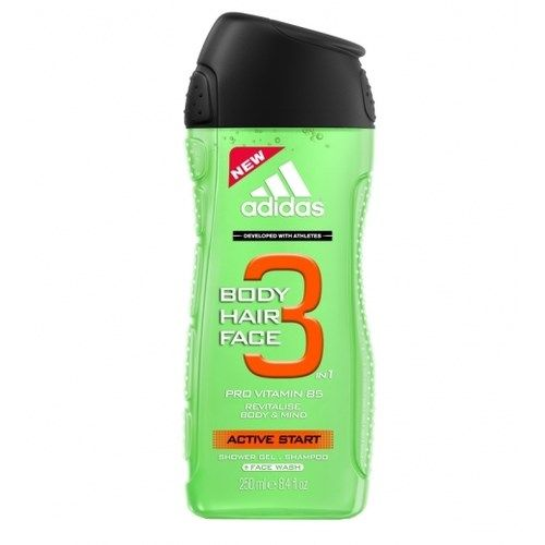 Adidas Body-Hair-Face Active Start гель для душа, шампунь и гель для умывания для мужчин 250 мл