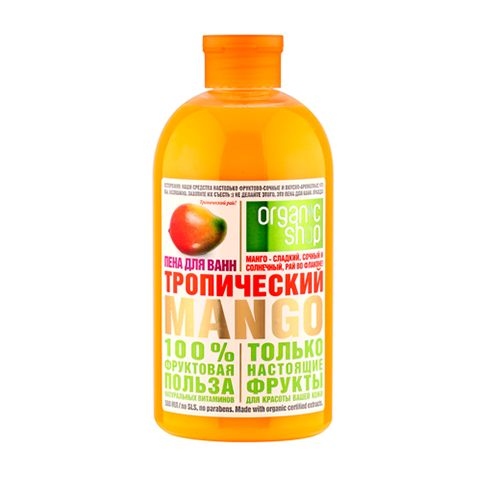 Organic Shop Пена для ванн Тропический mango 500 мл