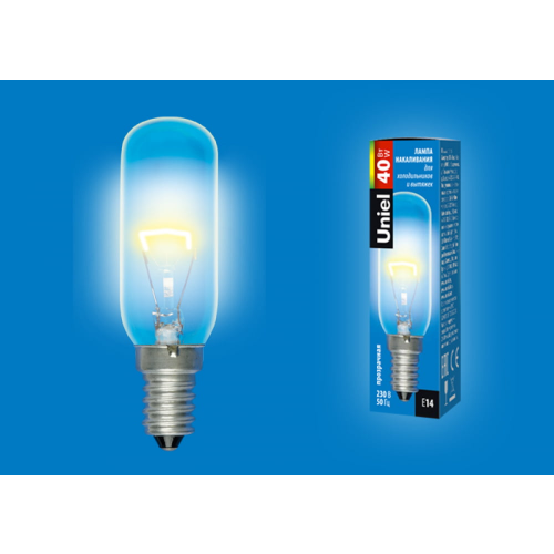 Uniel Il-f25-cl-40/e14 лампа накаливания для холодильников и вытяжки, 40вт. прозрачная. картон. тм uniel., 1шт, UL-00005663