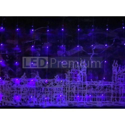 Светодиодный занавес водопад 3*2 м, синий, 336 LED, 24 В, прозрачный провод, 1шт, Rich LED, RL-WF3*2C4/1-T/B