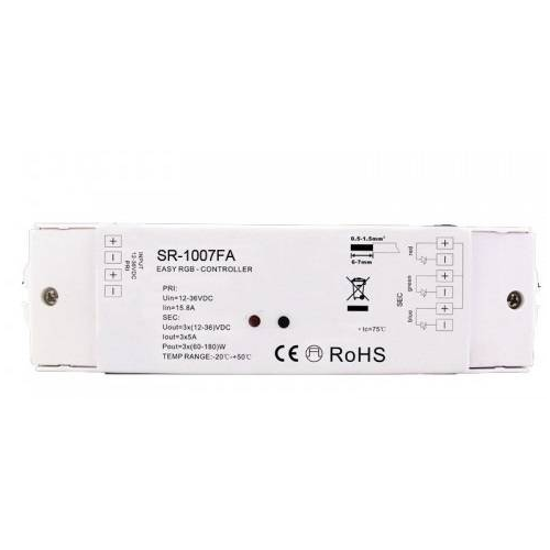 Контроллер Mini SR-1007FA (12/24/36V, 180/360/540W, 3CH), 1шт, Arlight, 017610