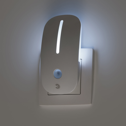Ночник - светильник светодиодный ЭРА NN-620-LS-W в розетку с датчиком освещенности белый, 1шт, ЭРА, NN-620-LS-W, Б0057211