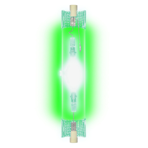 Лампа Uniel металогалогенная линейная MH-DE-150/GREEN/R7s обладает цоколем R7s и мощностью 150 вт, зеленый цвет свечения, 1шт, 03802