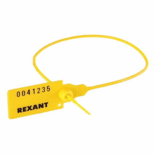 Пломба пластиковая номерная 320мм желтая REXANT, 50шт, REXANT, 07-6132