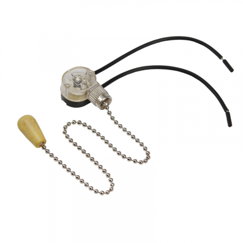 Выключатель для настенного светильника c проводом и деревянным наконечником «Silver», индивидуальная упаковка, 1 шт. REXANT, 1шт, REXANT, 32-0103-1